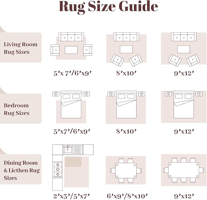 Homemate Washable Rug 5x7 Area Rugs - Vintage Faux Wool Rugs for Living Room Bedroom Dining Room - Non Slip Foldable Carpet Indoor Area Rug for Home Decor（5'x7', Pink