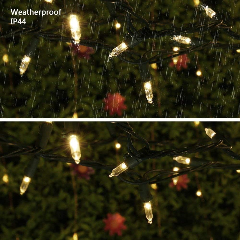 Brizled 4 Pack LED Christmas Lights, 100 LED 33ft Christmas String Lights, 120V UL Certified Connectable Xmas Tree Light Mini Xmas Light for Home Tree Patio Indoor and Outdoor Decorations, Warm White