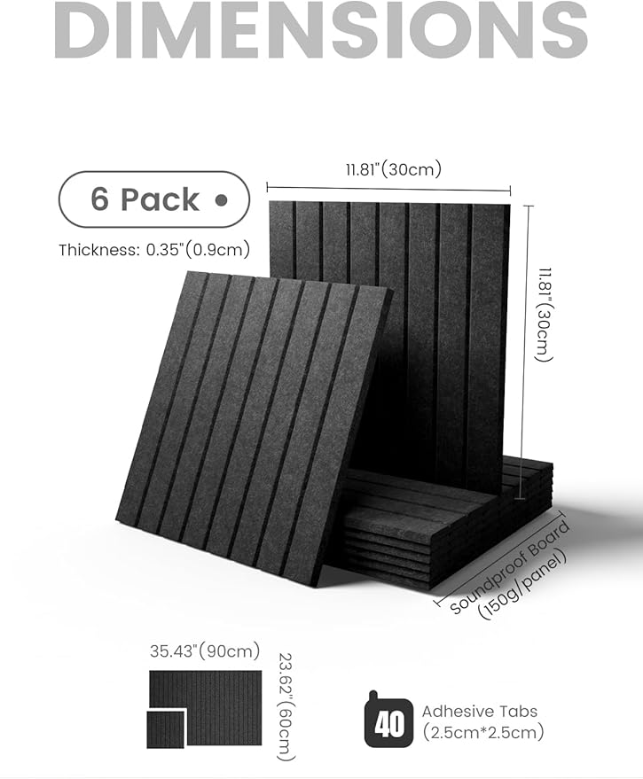 Fluxynara Large Felt Bulletin Board 36" x 24" Cork Board Alternative-6 Pack with 40 Safe Removable Adhesive Tabs, Cork Boards for Walls Cork Board for Home Office Classroom Pin Board (Charcoal Gray)