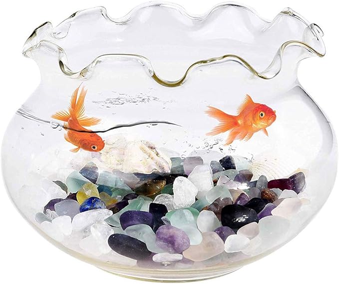 WAYBER Decorative Crystal Pebbles, 1 Lb/460g (Fill 0.9 Cup) Natural Quartz Stones Aquarium Gravel Sea Glass Rock Sand for Fish Turtle Tank/Air Plants Decoration