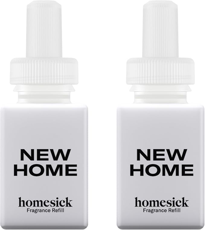 Pura & Homesick Home Scent Refill - Smart Home Air Diffuser Fragrance - Long-Lasting Luxury Scent per Refill - Clean Diffuser Fragrance - Household Essential - 2 Pack, New Home