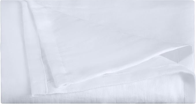 Chezmoi Collection Brussels Belgian Flax Linen Throw Blanket, 50" x 70" - Pre-Washed Super Soft Lightweight Breathable Summer Blanket White Color for Living Room Couch & Bed