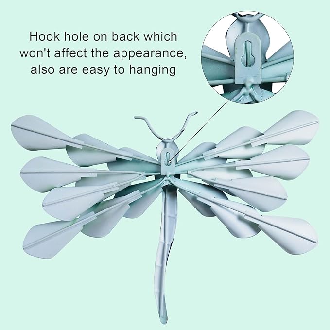 LIFFY Metal Dragonfly Wall Decor Handmade - Outdoor Metal Wall Art Decor for Patio Garden Fence Living Room, Bedroom, Dragonfly Gifts