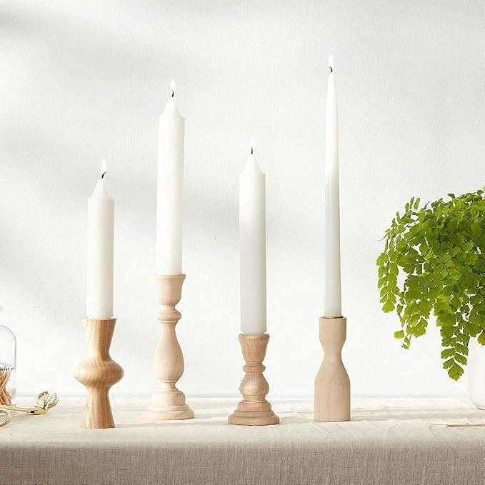 Root Candles 12-Count Unscented Taper Candles Smooth Hand-Dipped Dripless Beeswax Enhanced Boxed Candle Set, 9-Inch, White