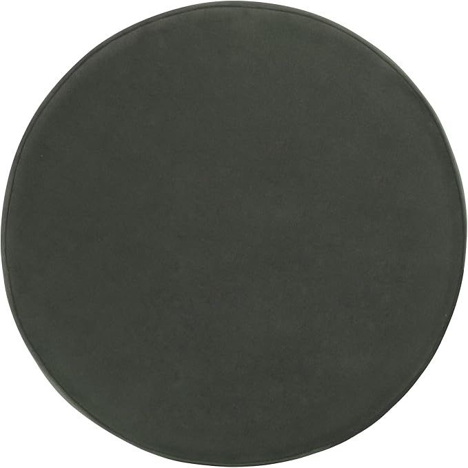 HomePop 19" Round Storage Ottoman - Loden Green Velvet