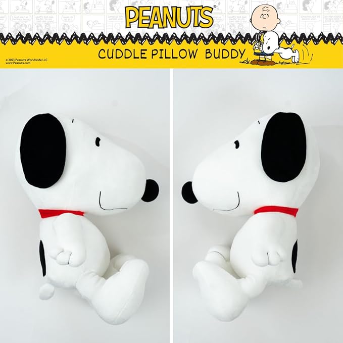 Peanuts Snoopy Plush Cuddly Cuddle Pillow, Super Soft & Cozy, 19" Tall, (Officially Licensed Product) by Franco Collectibles