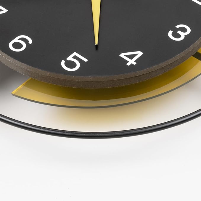Large Wall Clock for Living Room Decor Modern Wall Clock with Pendulum Silent Quartz Battery Operated Metal Decorative Clock for Dining Room,Kitchen,Home,Bathroom,Bedroom,17.7x27.3 in