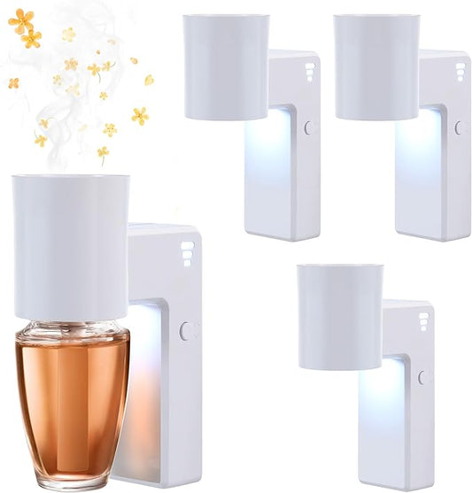 ROSSEX 4 Pcs Wall Fragrance Plug in with Night Light Compatible with Bath and Body Works Wallflowers, with 3-Speed Adjustable Fragrance Essential Oil Diffuser for Home, White