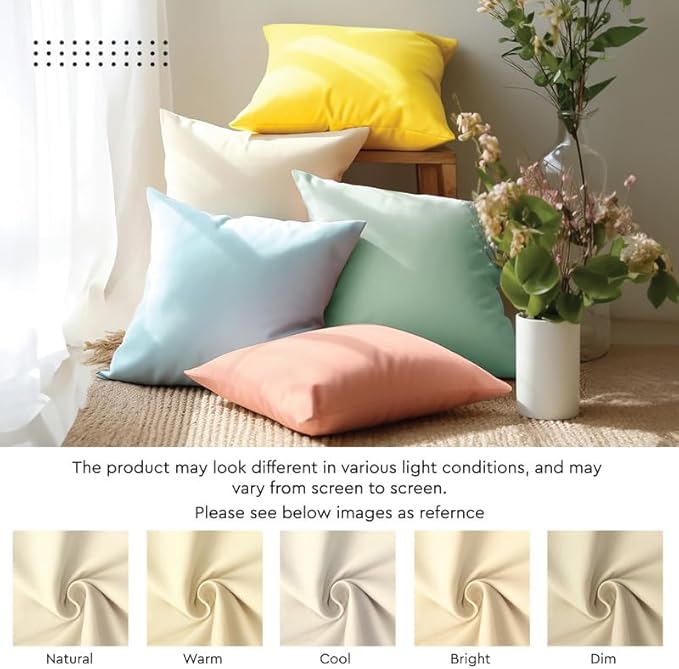 Encasa XO Throw Pillow Covers 16x16 in Set of 2 Beige | No Inserts | Cotton Pillow Covers for Living Room, Bed, Sofa, Couch | Decorative Cushion Covers with Improved Zipper