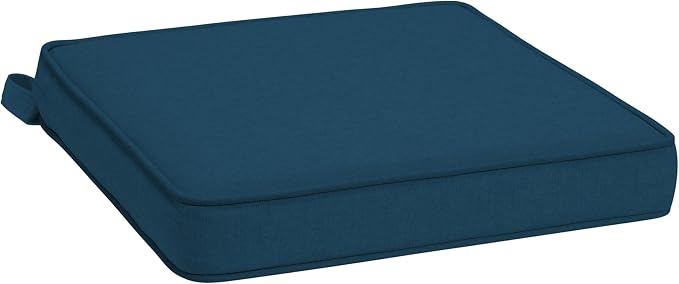 Arden 19 x 19 Luxury Foam Outdoor Double Welted Dining Seat Cushion, Made with PROFOAM, Performance Fabric, Rain-Proof, Fade Resistant, Classic Navy Woven Solid