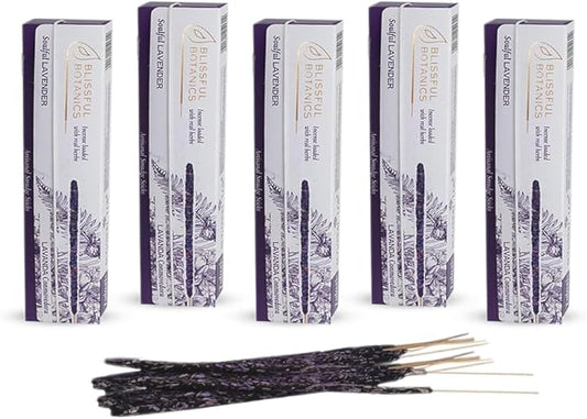 Tulasi Lavender Incense Sticks for Calming (48 Scent Sticks) | with Real Herbs | Long-Lasting 55-Minute Burn | Natural Essential Oils | Perfect for Meditation, Relaxation & Improves Sleep