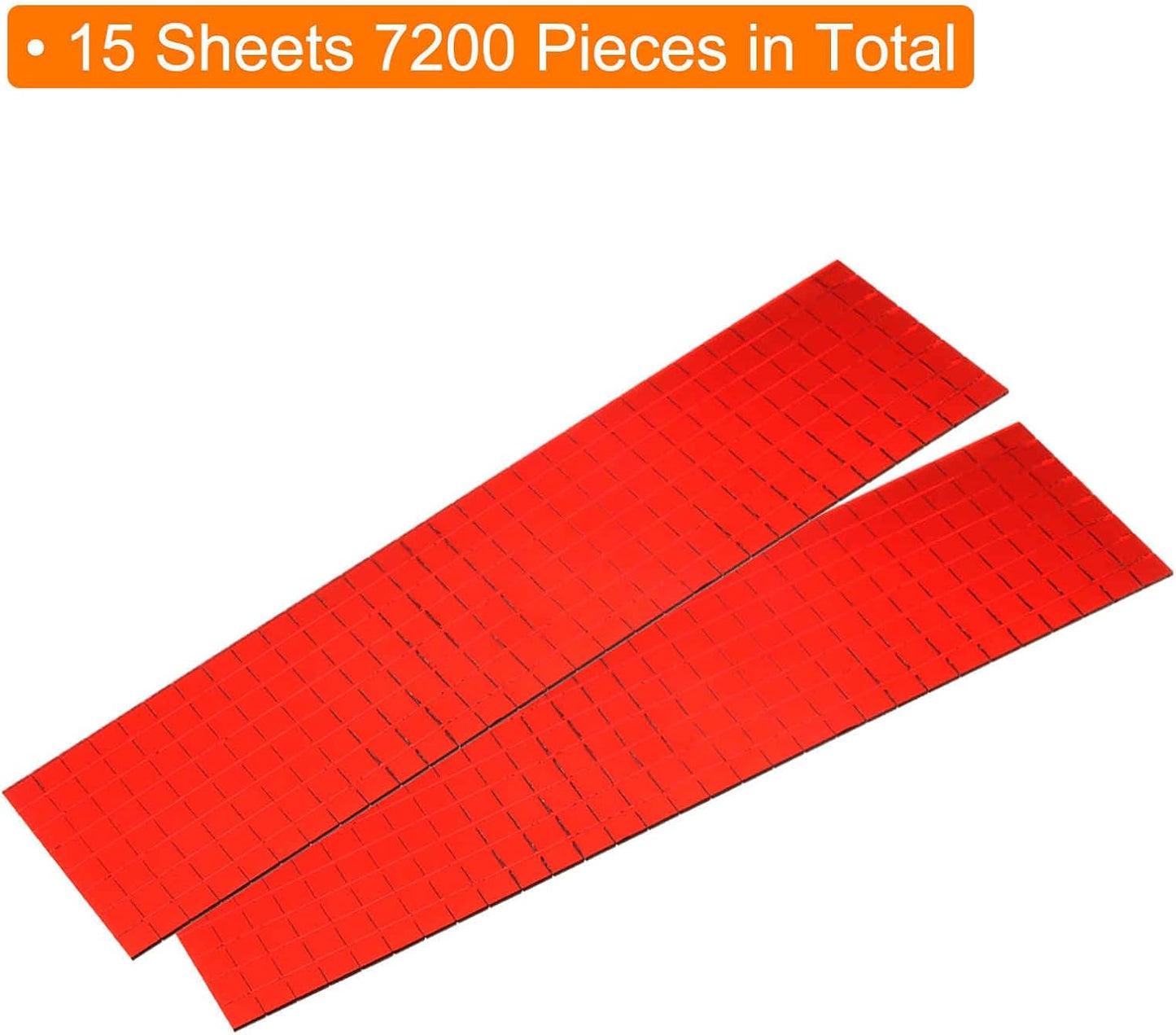 HARFINGTON 15 Sheet 7200 Pieces Self Adhesive Mirror Mosaic Tiles 5x5mm Small Square Mirror Tiles Sticker Disco Ball Stickers Mini Glass Tiles for DIY Craft Party Home Decoration, Red