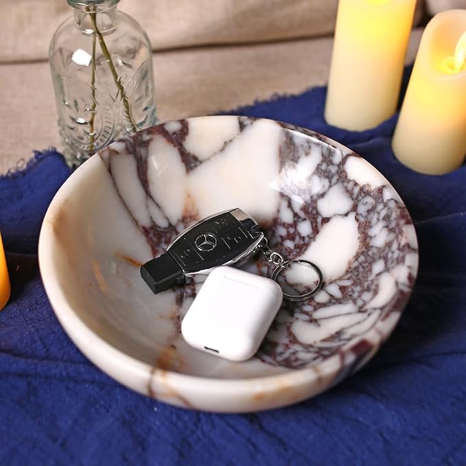 Luxury decorative marble bowl for home decoration for decoration,Key bowl for entryway table, Catchall for coins, change candy, organizer marble tray.