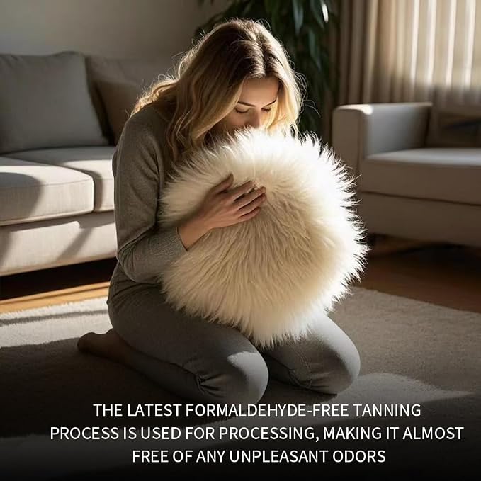 WL&ALLEN Genuine Sheepskin 100% New Zealand Sheepskin Wool Area Rug |Double Pelt 2'x 6', Ivory White