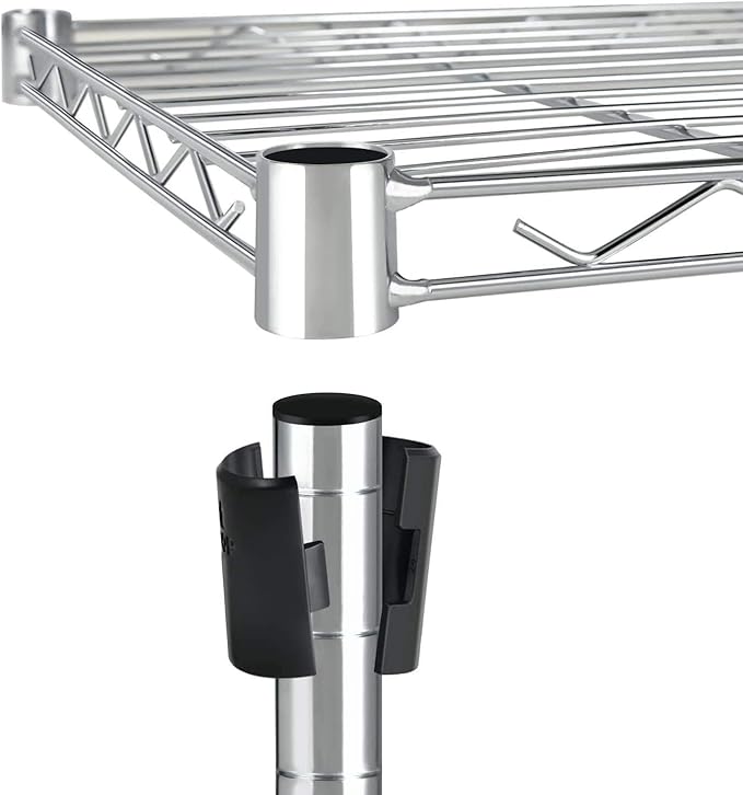 Simple Deluxe Heavy Duty 5-Shelf Storage Shelves, 1750Lb Loading Capacity, 35.43" W x 17.72" D x 70.87" H Adjustable Shelving Unit with Wheels, Chrome