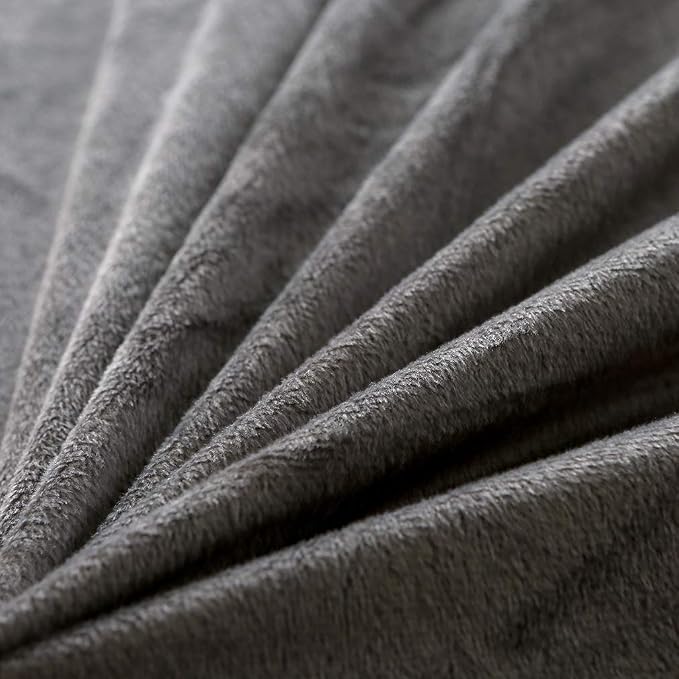 Faux Fur Velvet Fluffy Bedding Duvet Cover Set Down Comforter Quilt Cover with Pillow Sham, Ultra Soft Warm (Twin, Dark Gray)
