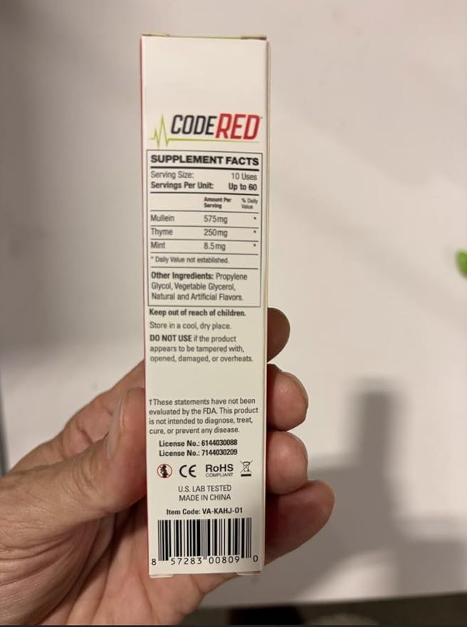 Code Red V-Aid Mullein Mint Diffuser - Plant-Based Herbal Diffuser Stick with Cool Mint, Mullein, Thyme - Relaxation Stick for Daily Balance - 600 Uses - 2 Pack