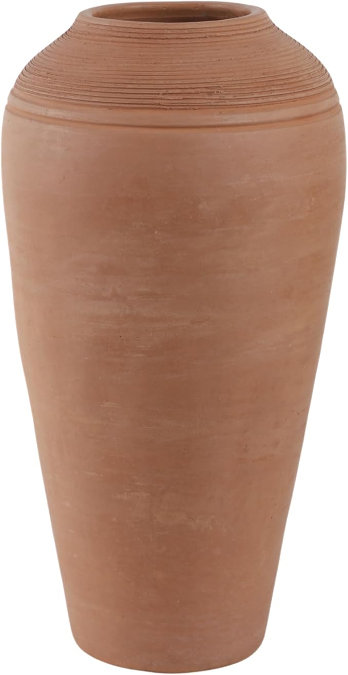 Sagebrook Home 16x9 Terracotta Ribbed Floor Vase, Natural
