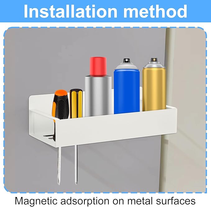2 Pcs Magnetic Aerosol Spray Can Holder, Magnet Toolbox Bottle Holder, Wall Mounted Spray Bottle Rack, Mechanic Paint Can Organizer, Tool Box Storage Rack for Garage Home Workspace