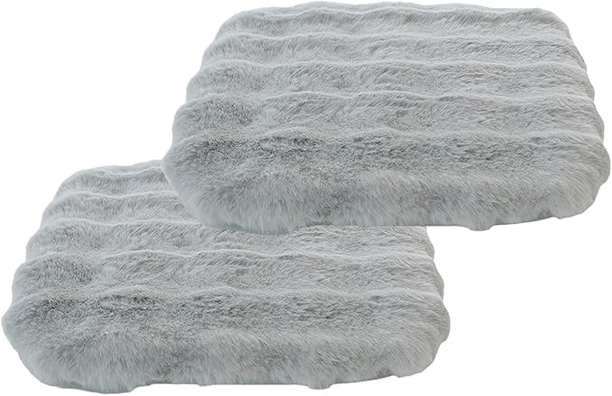 Lifup 2 Pack Square Chair Pads Memory Foam Seat Cushion Soft Cozy Plush Non Slip Thick Pad with Ties and Removable Cover for Dining Room, Office Grey 18 x 18 Inch