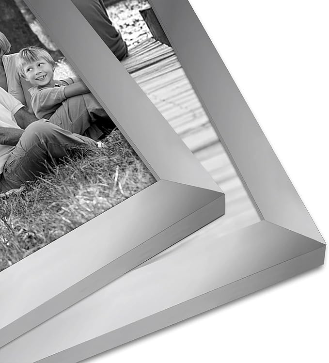 Americanflat Set of 10 Picture Frames with Shatter-Resistant Glass - Gallery Wall Frame Set with Two 8x10, Four 5x7 and Four 4x6 Frames - Signature Collection - Silver