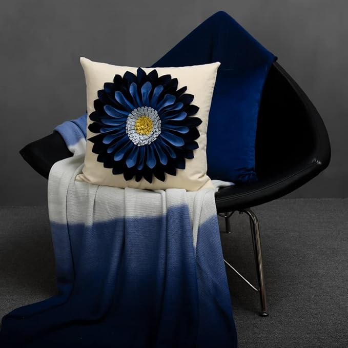 OiseauVoler 3D Sunflower Handmade Throw Pillow Cover Decorative Pillow Sham Pillowcase Living Room Home Bed Decor 18x18 Inch