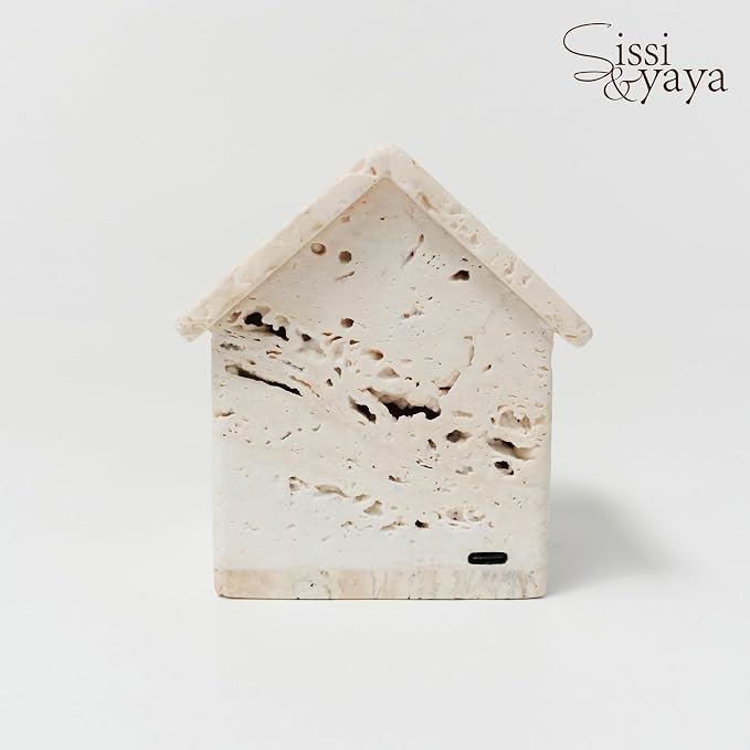 Sissi & yaya Marble Mood Light, Three Color Dimmable LED Accent Light, Natural Quality Travertine, Nightstand and Home Decor, Holiday Gift, Special Occasion. (Small Warm Room - Large)