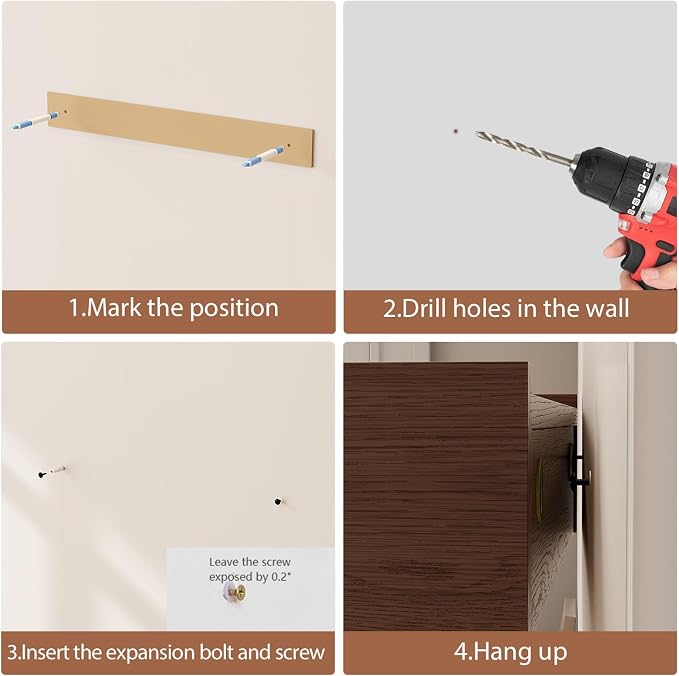 CycleCrew Solid Wood Wall Mounted Coat Rack with Shelf Hooks - Modern Floating Shelves with 5 Hidden Hooks, Heavy Duty Entryway Coat Key Holder Hanger for Hallway Bathroom Bedroom Home Decor
