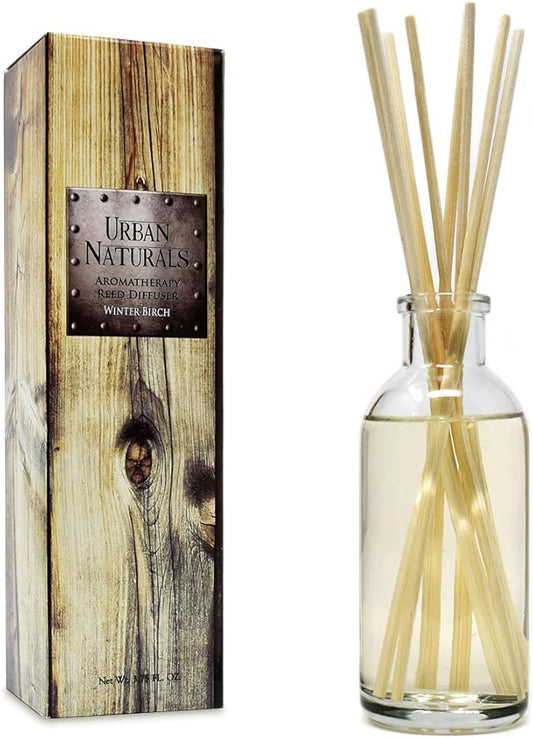 Urban Naturals Winter Birch Reed Diffuser Oil Gift Set | Birch Wood & Balsam Scented Oil with Bamboo Reed Sticks | Great Holiday Home Fragrance Air Freshener for the Living Room