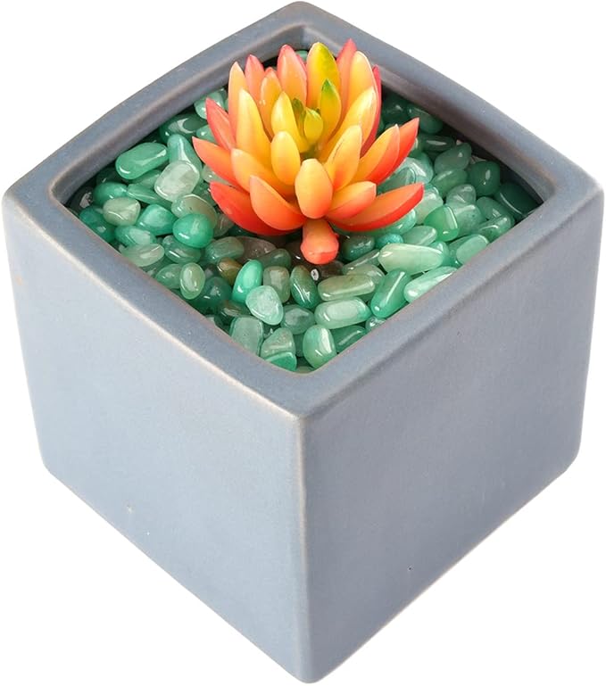 WAYBER Decorative Rock Stones, 1 Lb/460g Irregular Green Crystal Pebbles Quartz Gravel for Aquarium Turtle Tank Decoration/Succulent Plant Landscape/Flowerpot Vase Ornament