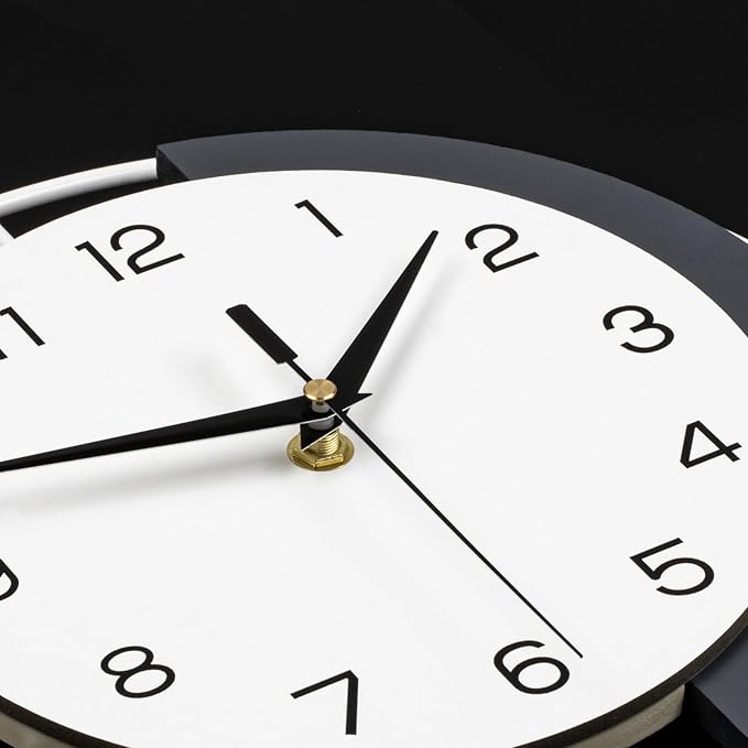 Decorative Wall Clock Silent Battery Operated Large Modern Wall Clock for Living Room Decor White Pendulum Clock for Bedroom, Office, Kitchen, Dining Room, Farmhouse, Indoor