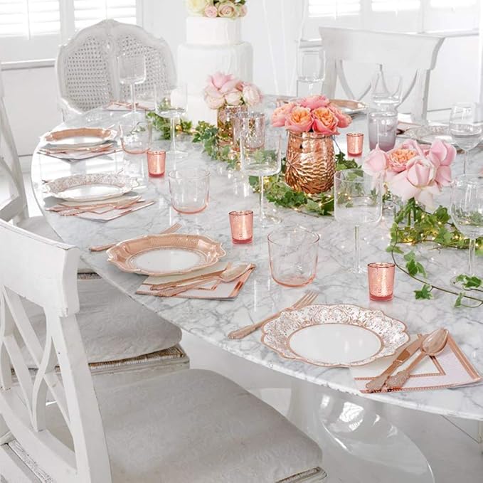 Volens Rose Gold Votive Candle Holders Set of 12, Mercury Glass Tealight Candle Holder Bulk for Wedding Decor and Home Decor
