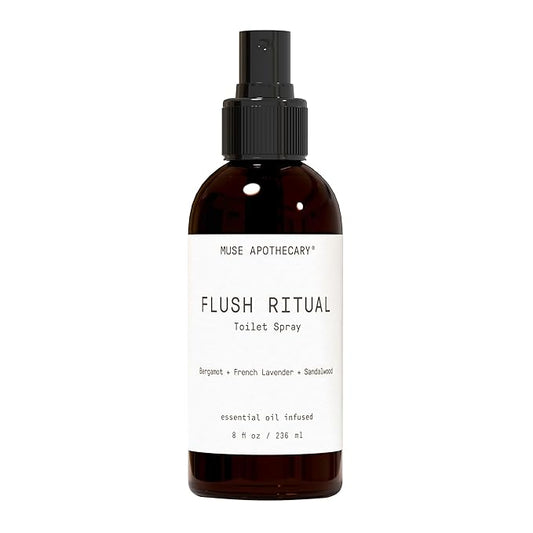 Muse Apothecary Flush Ritual - Aromatic & Refreshing Toilet Spray, Use Before You Go, 8 oz, Infused with Natural Essential Oils - Bergamot + French Lavender + Sandalwood
