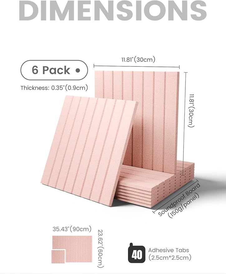 Fluxynara Large Felt Bulletin Board 36" x 24" Cork Board Alternative-6 Pack with 40 Safe Removable Adhesive Tabs, Cork Boards for Walls Cork Board for Home Office Classroom Pin Board (Pink)