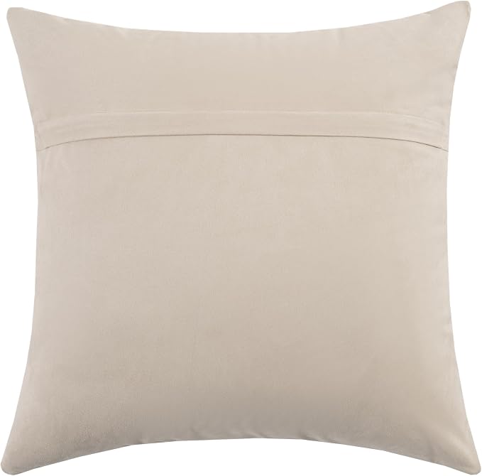 Full Grain Leather Throw Pillow Cover (20" x 20") (Cream) | Cowhide Sofa Cushion Case Thick Genuine Leather Throw Pillow for Living Room Bedroom and Home Office, Pack of 1, Cover Only