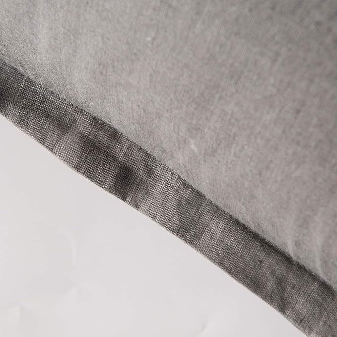 meadow park Stone Washed French Linen European Pillow Shams, Set of 2 Pieces, 26 inches x 26 inches Square Euro Sham, Super Soft, 1 inches Flange, Charcoal Color