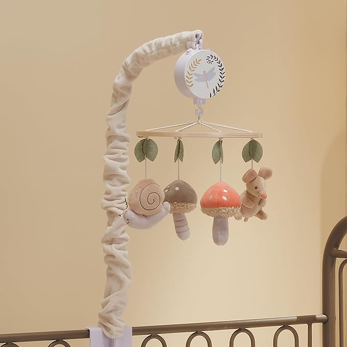 Lambs & Ivy Mushroom Meadow Musical Baby Crib Mobile Soother Toy