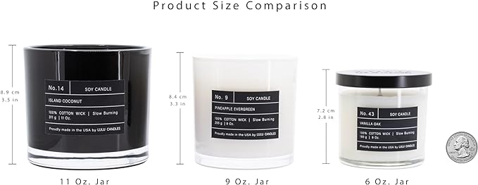 Lulu Candles | Jasmine & Apple | Smells Fresh & Fruity | Luxury Scented Soy Jar Candle | Hand Poured in The USA | Highly Scented Long Lasting (6 Oz.)