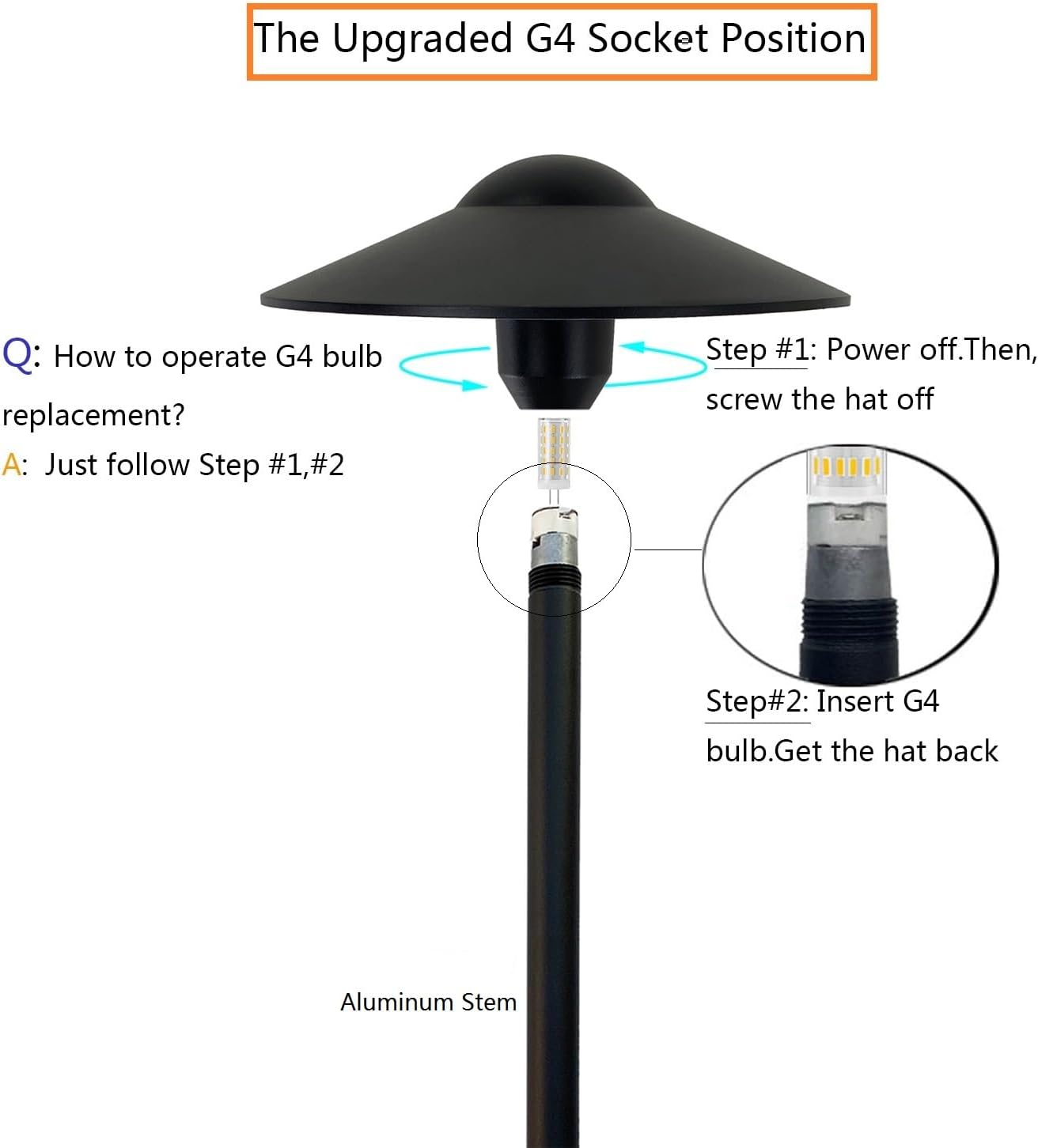 Arrownine Cast Aluminum Low Voltage Landscape Path Area Spread Lighting Pathway Lights Included Ground Spike,Wire Connectors Free Replaceable 3 Watts G4 LED Bulb Warm White 2-Pack (Black Finish)