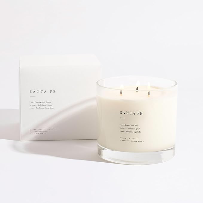 Brooklyn Candle Studio Santa Fe XL 3 Wick Candle - Luxury Scented Candle, Vegan Soy Wax, Hand Poured in The USA, 100 Hour Slow Burn Time - 27oz