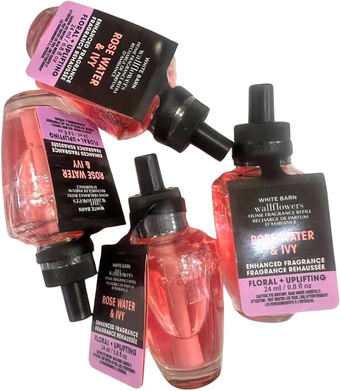 Bath & Body Works ROSE WATER & IVY Wallflowers Fragrance Refill 4-pack, 0.8 fl oz each