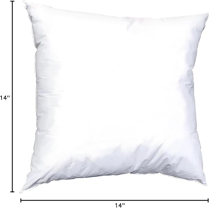 Pillowflex Synthetic Down Pillow Insert - 14x14 Down Alternative, Ultra Soft Throw Pillow, Small Sham Bed Sleeping Pillow - 1 Decorative Accent Form