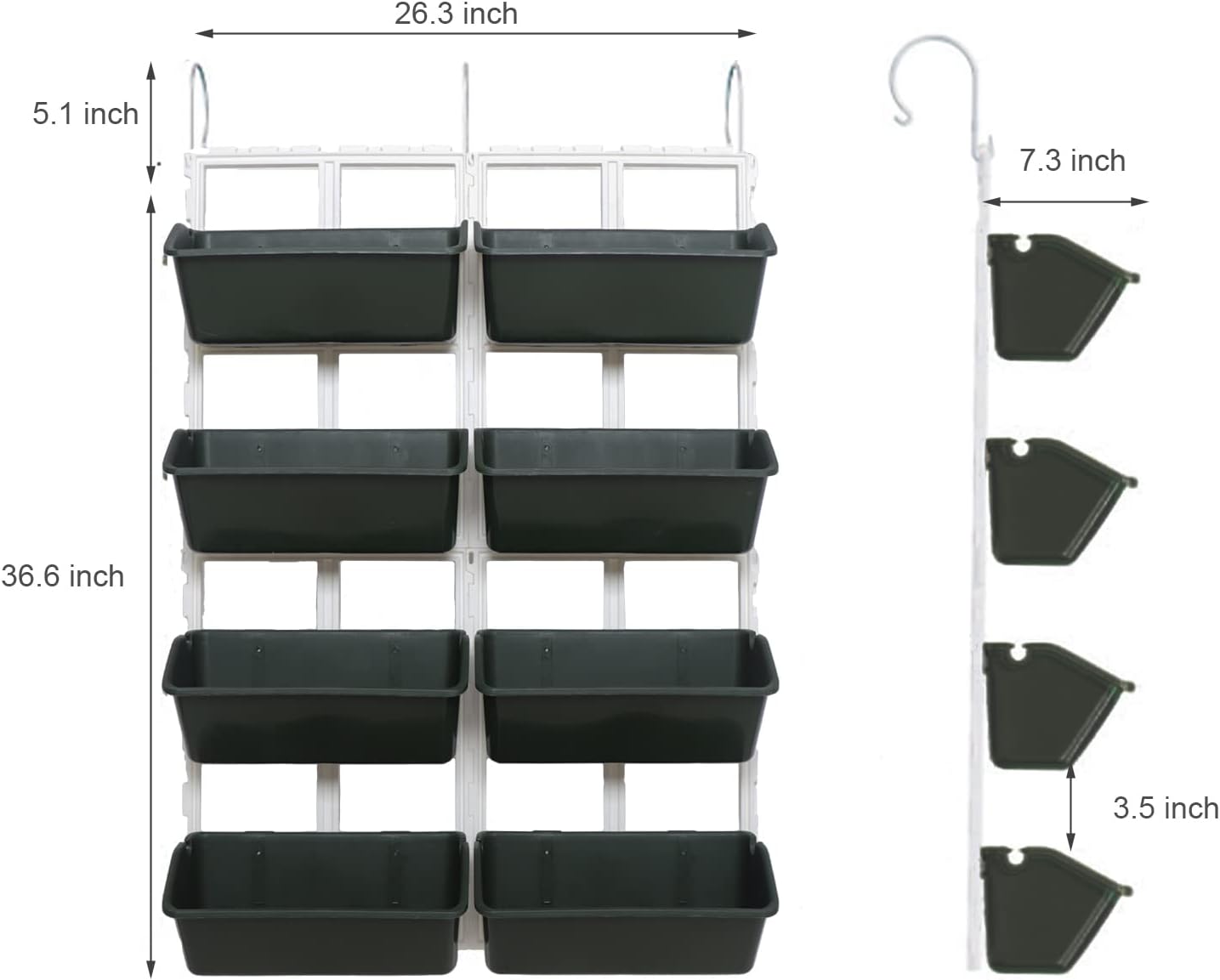 LOYALHEARTDY Vertical Garden Wall Planter Wall Mounted Planter 4-Tier Vertical Garden Planters for Growing Strawberries, Flowers, Vegetables, Herbs Indoor/Outdoor Decoration (Army Green)