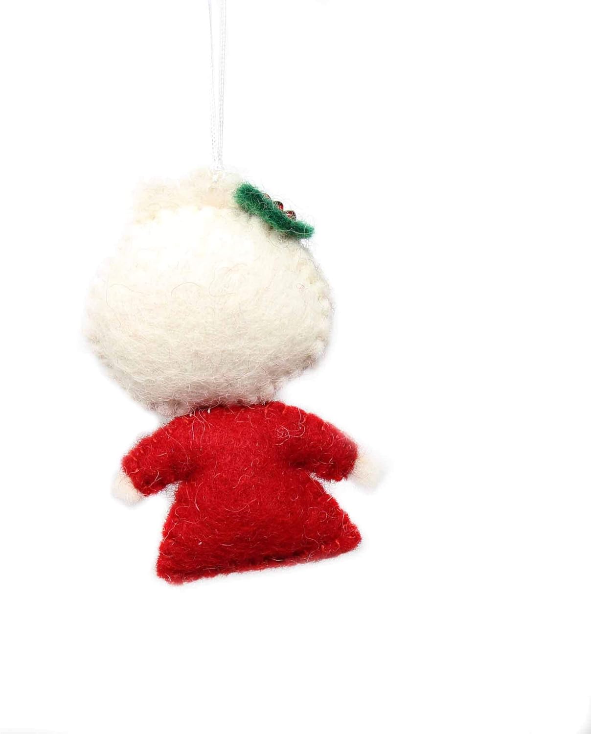 Hand Crafted Wool Felt Christmas or Winter Ornaments from Nepal, Mrs. Claus (GLG60040-01)