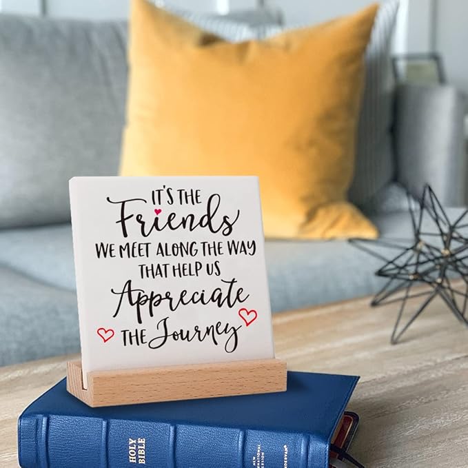 Friend Friendship Birthday Gifts for Best Friends Bestie BFF, Thank You Gifts for Work Sister Bestie True Long Distance New Friend Friendgiving Appreciation Decor Plaques