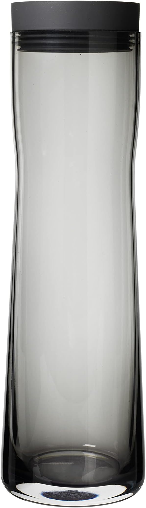 blomus -SPLASH- Smoked glass water carafe, smoke/dark gray, 1 liter capacity, silicone/stainless steel lid, easy to use (H/W/D 29.5 x 9 x 9 cm, 63807)