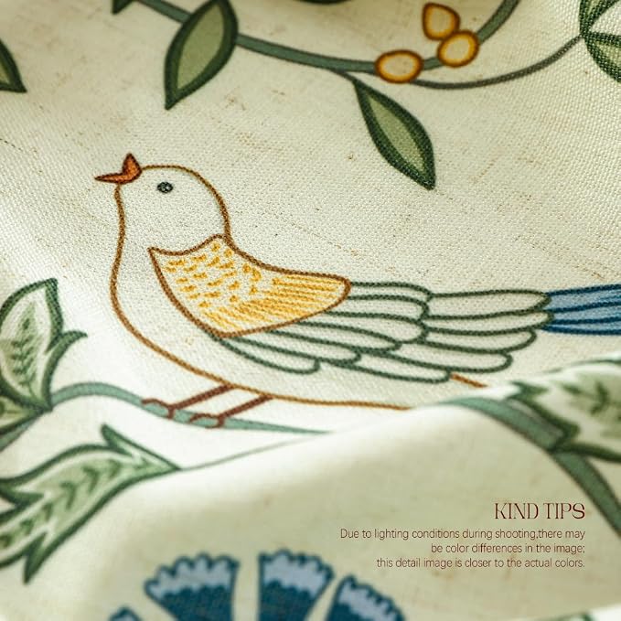 bilin gaier Designer Linen Throw Pillow Covers,18"x18" Set of 2-Idaho A | Vintage Elegant Square Pillow Cover,Concealed Zipper,Floral and Bird Pattern,Sofas,Bedroom,Living Room,Lounge Chairs