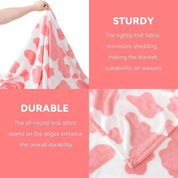 Soft Throw Blanket for Toddler Girls, Small Pink Fleece Baby Blankets for Nursery Crib Stroller, Pink Birthday Gifts for Kids Girls, Home Room Decor, 40x50inches