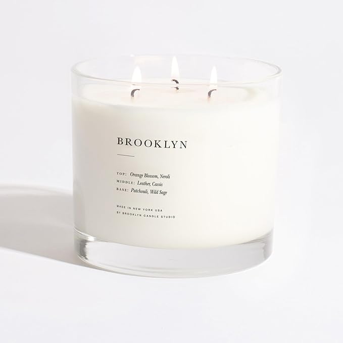 Brooklyn Candle Studio Brooklyn XL 3 Wick Candle - Luxury Scented Candle, Vegan Soy Wax, Hand Poured in The USA, 100 Hour Slow Burn Time - 27oz