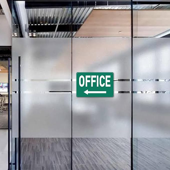 Custom Metal Office Sign for Doors - 'Meeting' with Left Arrow - 8 x 12 In